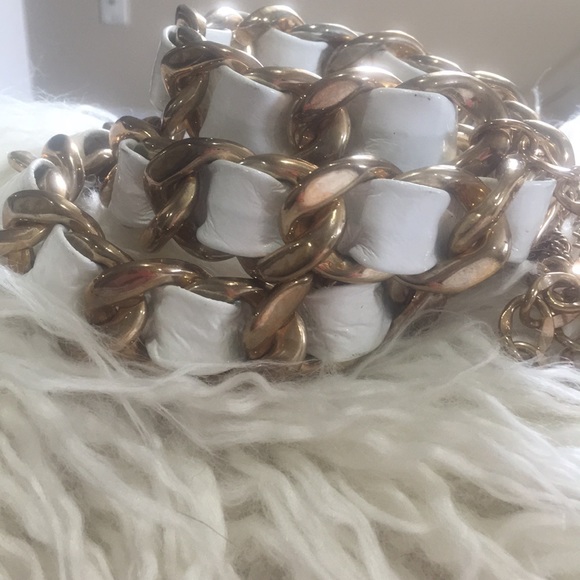Cache Accessories - Gold White Women’s Belt - One Size Cache Accessories - Gold White Women’s Belt - One Size
